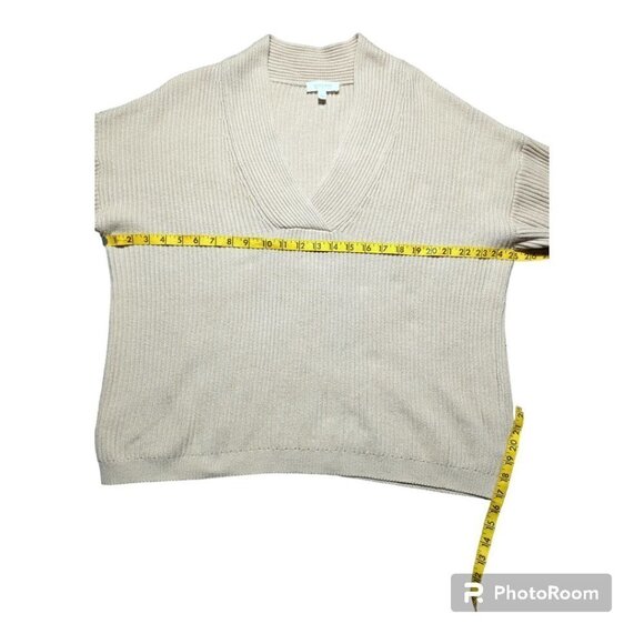 Haven Well Within Cashmere Blend V-neck Sweater Size Large Ribbed Knit Boxy - Picture 6 of 12